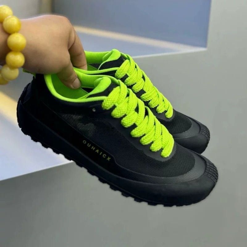 Solid Tone Anti Slip Men Low T - Knit Fabric Lace Up Sneakers review and price